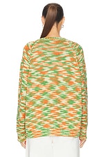 BODE Newbury Cardigan in Green Multi, view 3, click to view large image.
