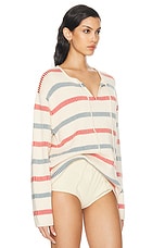 BODE Bay Stripe Sweater in Cream & Multi, view 2, click to view large image.