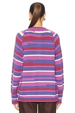 BODE Flynn Cardigan in Purple, view 3, click to view large image.