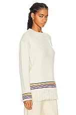 BODE Loop Edge Pullover Sweater in Cream, view 2, click to view large image.
