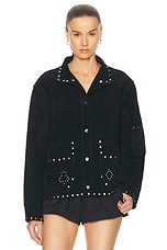 BODE Deck Of Cards Studded Jacket in Black, view 1, click to view large image.