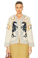 BODE Winter Stallion Jacket in Cream Multi, view 1, click to view large image.