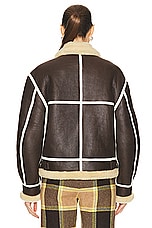 BODE Aviator Shearling Jacket in Brown, view 4, click to view large image.