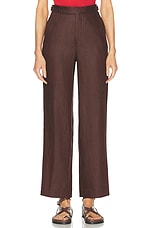 BODE Linen Suiting Trouser in Chocolate, view 1, click to view large image.