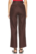 BODE Linen Suiting Trouser in Chocolate, view 3, click to view large image.