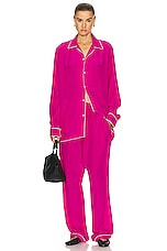 BODE Shadow Jasmine Pajama Pant in Fuchsia, view 4, click to view large image.