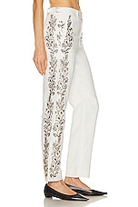 BODE Beaded Wheat Flower Trouser in Cream, view 2, click to view large image.