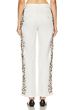 BODE Beaded Wheat Flower Trouser in Cream, view 3, click to view large image.