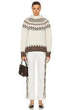 BODE Beaded Wheat Flower Trouser in Cream, view 4, click to view large image.