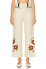 BODE Grandiflora Trouser in Cream, view 1, click to view large image.