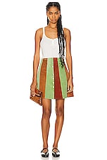 BODE Suede Snap Skirt in Multi, view 4, click to view large image.