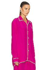 BODE Shadow Jasmine Long Sleeve Shirt in Fuchsia, view 2, click to view large image.