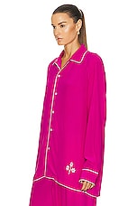 BODE Shadow Jasmine Long Sleeve Shirt in Fuchsia, view 3, click to view large image.