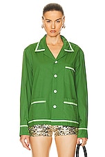 BODE Top Sheet Long Sleeve Shirt in Green, view 1, click to view large image.