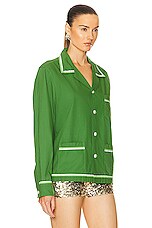 BODE Top Sheet Long Sleeve Shirt in Green, view 2, click to view large image.