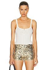 BODE Lace Up Tank in Cream, view 1, click to view large image.