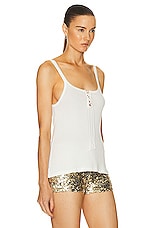 BODE Lace Up Tank in Cream, view 2, click to view large image.