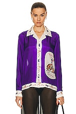BODE Round Up Long Sleeve Shirt in Violet, view 1, click to view large image.