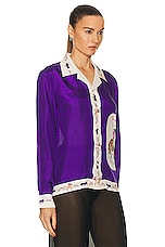 BODE Round Up Long Sleeve Shirt in Violet, view 2, click to view large image.