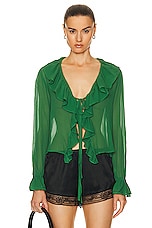 BODE Flounce Blouse in Green, view 1, click to view large image.