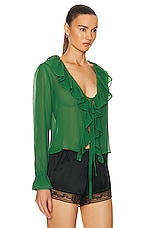BODE Flounce Blouse in Green, view 2, click to view large image.