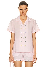BODE Tumbler Short Sleeve Shirt in Pink, view 1, click to view large image.