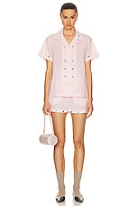 BODE Tumbler Short Sleeve Shirt in Pink, view 4, click to view large image.