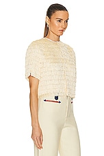 BODE Bombard Fringe Top in Cream, view 2, click to view large image.