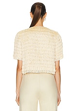 BODE Bombard Fringe Top in Cream, view 3, click to view large image.