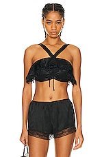BODE Ruffle Bra Top in Black, view 1, click to view large image.
