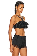 BODE Ruffle Bra Top in Black, view 2, click to view large image.