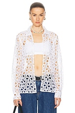 BODE Primrose Lace Long Sleeve Shirt in Natural, view 1, click to view large image.
