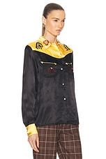 BODE Sequin Rodeo Shirt in Gold & Black, view 2, click to view large image.