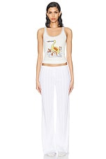 BODE Embroidered Heron Tank in Cream, view 4, click to view large image.