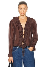 BODE Heartwood Flounce Blouse in Brown, view 1, click to view large image.