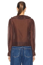 BODE Heartwood Flounce Blouse in Brown, view 3, click to view large image.