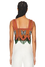 BODE Athalia Fringe Top in Maroon Multi, view 3, click to view large image.