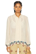 BODE Flowering Liana Long Sleeve Shirt in Cream Multi, view 2, click to view large image.
