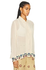 BODE Flowering Liana Long Sleeve Shirt in Cream Multi, view 3, click to view large image.