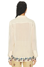 BODE Flowering Liana Long Sleeve Shirt in Cream Multi, view 4, click to view large image.