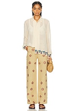 BODE Flowering Liana Long Sleeve Shirt in Cream Multi, view 5, click to view large image.