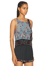 BODE Beaded Tropic Bird Tank in Blue Multi, view 2, click to view large image.