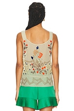 BODE Embroidered Flower Study Top in Cream Multi, view 4, click to view large image.