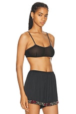 BODE Deco Beaded Jannie Bra Top in Black, view 2, click to view large image.