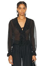 BODE Flounce Blouse in Black, view 1, click to view large image.