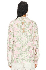 BODE Peony Lace Long Sleeve Shirt in Pink Multi, view 3, click to view large image.