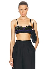 BODE Deco Collage Bra Top in Black Blue, view 1, click to view large image.