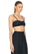 BODE Deco Collage Bra Top in Black Blue, view 2, click to view large image.