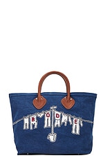 BODE Clothesline Tote Bag in Blue Multi, view 1, click to view large image.