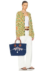 BODE Clothesline Tote Bag in Blue Multi, view 2, click to view large image.